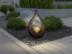 Globo LED Solarleuchte Mit Crackle Glaskugel, Bronzefarben, Höhe 50cm -Bestes Beleuchtungs Geschäft led solarleuchte mit crackle glaskugel bronzefarbe 3