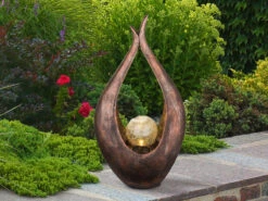 Globo LED Solarleuchte Mit Crackle Glaskugel, Bronzefarben, Höhe 50cm -Bestes Beleuchtungs Geschäft led solarleuchte mit crackle glaskugel bronzefarbe 4