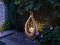 Globo LED Solarleuchte Mit Crackle Glaskugel, Bronzefarben, Höhe 50cm -Bestes Beleuchtungs Geschäft led solarleuchte mit crackle glaskugel bronzefarbe 5