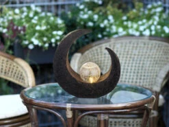 MeineWunschleuchte LED Solarleuchten 2er SET Steinoptik Mit Crackle Glaskugel, Höhe 30,5cm -Bestes Beleuchtungs Geschäft led solarleuchten 2er set steinoptik mit crackle g 4