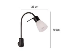 Trio Leuchten LED Steckerspot LEVISTO Mit Schalter Und Flexarm, Schwarz Höhe 40cm -Bestes Beleuchtungs Geschäft led steckerspot levisto mit schalter und flexarm s 2