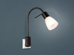 Trio Leuchten LED Steckerspot LEVISTO Mit Schalter Und Flexarm, Schwarz Höhe 40cm