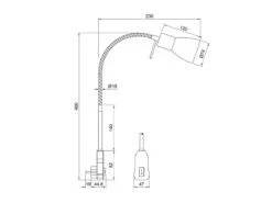 Trio Leuchten LED Steckerspot LEVISTO Mit Schalter Und Flexarm, Schwarz Höhe 40cm -Bestes Beleuchtungs Geschäft led steckerspot levisto mit schalter und flexarm s 4