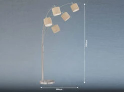 MeineWunschleuchte LED Stehlampe Mehrflammig 5 Stoff Lampenschirme Leinen - 180cm Groß -Bestes Beleuchtungs Geschäft led stehlampe mehrflammig 5 stoff lampenschirme le 3