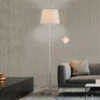 MeineWunschleuchte LED Stehlampe Mit Leselampe & Stoff Lampenschirme Beige - Höhe 175cm -Bestes Beleuchtungs Geschäft led stehlampe mit leselampe stoff lampenschirme be