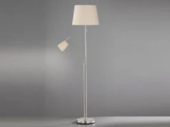 MeineWunschleuchte LED Stehlampe Mit Leselampe & Stoff Lampenschirme Beige - Höhe 175cm -Bestes Beleuchtungs Geschäft led stehlampe mit leselampe stoff lampenschirme be 2