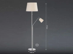MeineWunschleuchte LED Stehlampe Mit Leselampe & Stoff Lampenschirme Beige - Höhe 175cm -Bestes Beleuchtungs Geschäft led stehlampe mit leselampe stoff lampenschirme be 3