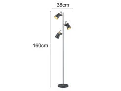 Trio Leuchten LED Stehleuchte 3-flammig In Schwarz Gold, Spots Schwenkbar, 160cm Hoch 11 Trio Leuchten LED Stehleuchte 3-flammig In Schwarz Gold, Spots Schwenkbar, 160cm Hoch -Bestes Beleuchtungs Geschäft led stehleuchte 3 flammig in schwarz gold spots sc 3