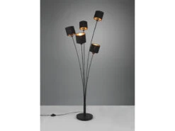MeineWunschleuchte LED Stehleuchte 5 Flammig Metall, Stoffschirm Schwarz Gold, Höhe 163cm -Bestes Beleuchtungs Geschäft led stehleuchte 5 flammig metall stoffschirm schwa 2