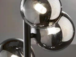 Fischer & Honsel LED Stehleuchte BALA 5 Flammig Schwarz Mit Rauchglas Kugeln, Höhe 150cm -Bestes Beleuchtungs Geschäft led stehleuchte bala 5 flammig schwarz mit rauchgl 4