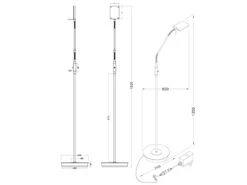 Trio Leuchten LED Stehleuchte BERGAMO Silber Flexibel Sensordimmer - Höhe 135cm -Bestes Beleuchtungs Geschäft led stehleuchte bergamo silber flexibel sensordimm 3