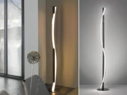 Fischer & Honsel LED Stehleuchte BRIDGE Schwarz / Weiß Dimmbar - Höhe 145cm