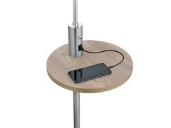 MeineWunschleuchte LED Stehleuchte In Silber Matt Mit Stoffschirm, Ablagetisch & USB Anschluss -Bestes Beleuchtungs Geschäft led stehleuchte in silber matt mit stoffschirm abl 5