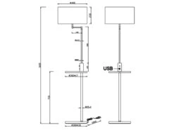 MeineWunschleuchte LED Stehleuchte In Silber Matt Mit Stoffschirm, Ablagetisch & USB Anschluss -Bestes Beleuchtungs Geschäft led stehleuchte in silber matt mit stoffschirm abl 6