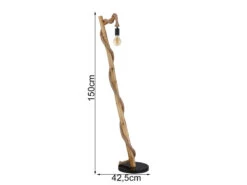 MeineWunschleuchte LED Stehleuchte Mit Hanfseil Und Holzstab, Höhe 150cm -Bestes Beleuchtungs Geschäft led stehleuchte mit hanfseil und holzstab hoehe 15 2