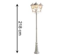 Konstsmide LED Straßenlaterne Kandelaber Im Landhausstil, 3 Flammig, Weiß, Höhe 218cm -Bestes Beleuchtungs Geschäft led strassenlaterne kandelaber im landhausstil 3 f 2