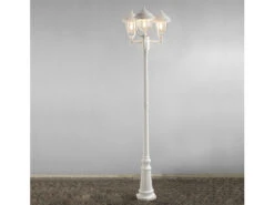 Konstsmide LED Straßenlaterne Kandelaber Im Landhausstil, 3 Flammig, Weiß, Höhe 218cm