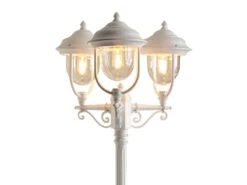 Konstsmide LED Straßenlaterne Kandelaber Im Landhausstil, 3 Flammig, Weiß, Höhe 218cm -Bestes Beleuchtungs Geschäft led strassenlaterne kandelaber im landhausstil 3 f 3