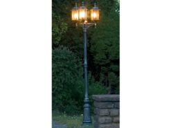 Konstsmide LED Straßenlaterne, Kandelaber Im Landhausstil, Schwarz, 3 Flammig, Höhe 230cm