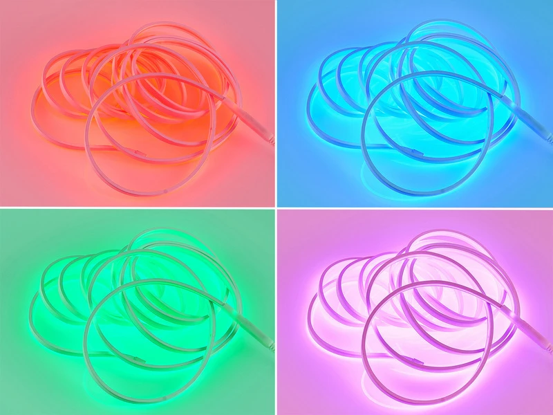Reality Leuchten LED Streifen NEON Mit Fernbedienung, RGB Farbwechsel & Dimmer - 5 Meter 6 Reality Leuchten LED Streifen NEON Mit Fernbedienung, RGB Farbwechsel & Dimmer - 5 Meter – Bild 4