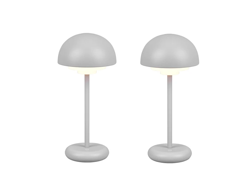 MeineWunschleuchte LED Tischleuchte 2er SET Outdoor Touch Dimmer, USB Aufladbar, Grau Höhe 30cm 4 MeineWunschleuchte LED Tischleuchte 2er SET Outdoor Touch Dimmer, USB Aufladbar, Grau Höhe 30cm – Bild 2