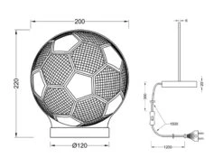 Reality Leuchten LED Tischleuchte BALL 3D Fußball Lichtfarbe Einstellbar Höhe 22cm -Bestes Beleuchtungs Geschäft led tischleuchte ball 3d fussball lichtfarbe einst 7