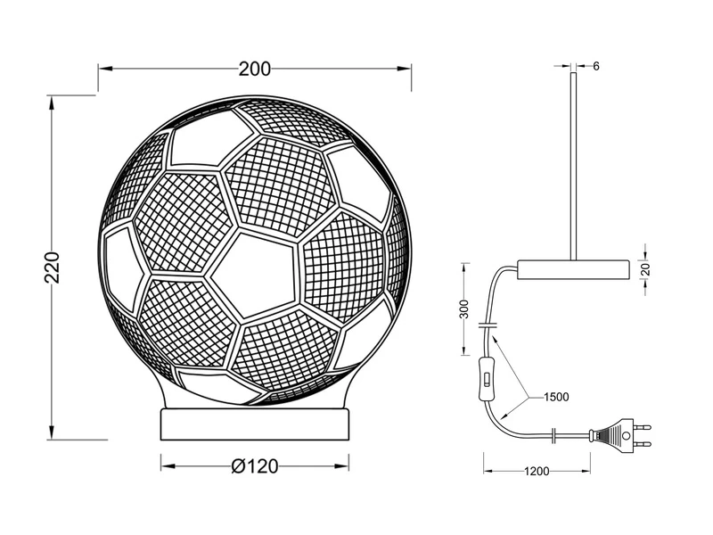 Reality Leuchten LED Tischleuchte BALL 3D Fußball Lichtfarbe Einstellbar Höhe 22cm 10 Reality Leuchten LED Tischleuchte BALL 3D Fußball Lichtfarbe Einstellbar Höhe 22cm – Bild 8