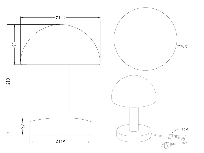 MeineWunschleuchte LED Tischleuchte Chrom Glasschirm Lila/Weiß - Touch Dimmbar, Höhe 21cm 8 MeineWunschleuchte LED Tischleuchte Chrom Glasschirm Lila/Weiß - Touch Dimmbar, Höhe 21cm – Bild 6