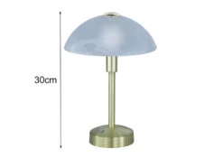 Trio Leuchten LED Tischleuchte DONNA - Messing, Alabaster Schirm - Dimmbar - 30cm -Bestes Beleuchtungs Geschäft led tischleuchte donna messing alabaster schirm di 3