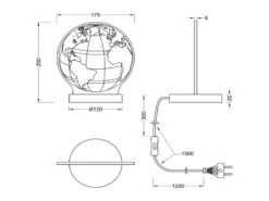 Reality Leuchten LED Tischleuchte GLOBE 3D Optik Chrom Lichtfarbe Einstellbar, Höhe 20cm -Bestes Beleuchtungs Geschäft led tischleuchte globe 3d optik chrom lichtfarbe e 5
