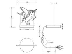 Reality Leuchten LED Tischleuchte KARO Einhorn 3D Optik, Lichtfarbe Einstellbar, Höhe 17cm -Bestes Beleuchtungs Geschäft led tischleuchte karo einhorn 3d optik lichtfarbe 1 4