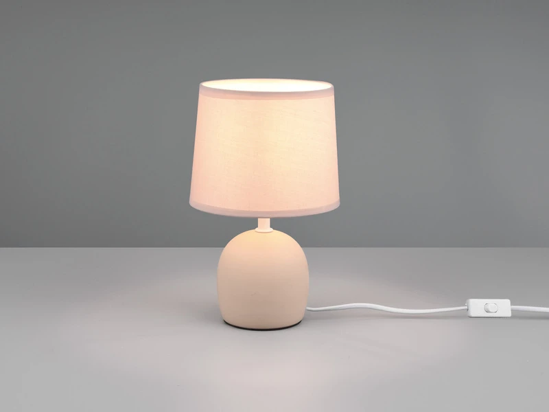 MeineWunschleuchte LED Tischleuchte Keramikfuß & Stoffschirm Beige, Ø16cm Höhe 26cm 5 MeineWunschleuchte LED Tischleuchte Keramikfuß & Stoffschirm Beige, Ø16cm Höhe 26cm – Bild 3