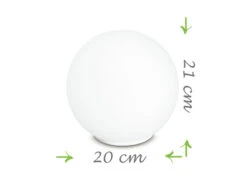 MeineWunschleuchte LED Tischleuchte Kleine Kugel - Glaskugel Weiß Satiniert Ø 20cm -Bestes Beleuchtungs Geschäft led tischleuchte kleine kugel glaskugel weiss sati 3