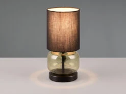 MeineWunschleuchte LED Tischleuchte Mit Glasfuß Grün Und Stoffschirm Schwarz, Höhe 28cm 11 MeineWunschleuchte LED Tischleuchte Mit Glasfuß Grün Und Stoffschirm Schwarz, Höhe 28cm -Bestes Beleuchtungs Geschäft led tischleuchte mit glasfuss gruen und stoffschir 2