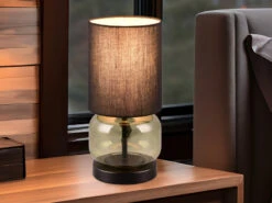 MeineWunschleuchte LED Tischleuchte Mit Glasfuß Grün Und Stoffschirm Schwarz, Höhe 28cm 15 MeineWunschleuchte LED Tischleuchte Mit Glasfuß Grün Und Stoffschirm Schwarz, Höhe 28cm -Bestes Beleuchtungs Geschäft led tischleuchte mit glasfuss gruen und stoffschir 6
