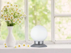 Reality Leuchten LED Tischleuchte PRINCESS Silber Glasschirm Weiß Dimmbar Touch Sensor, Ø10cm 11 Reality Leuchten LED Tischleuchte PRINCESS Silber Glasschirm Weiß Dimmbar Touch Sensor, Ø10cm -Bestes Beleuchtungs Geschäft led tischleuchte princess silber glasschirm weiss 1 2