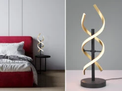 Trio Leuchten LED Tischleuchte SEQUENCE Dimmbar Messing 48cm