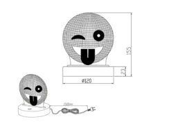 Reality Leuchten LED Tischleuchte SMILEY 3D Lasercut Mit Farbwechsler - 15cm Hoch -Bestes Beleuchtungs Geschäft led tischleuchte smiley 3d lasercut mit farbwechsl 8