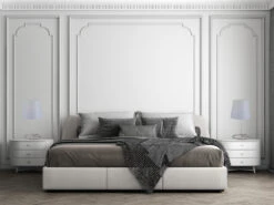 MeineWunschleuchte LED Tischleuchten 2er SET Silber Mit Stoffschirm Grau, Höhe 33cm -Bestes Beleuchtungs Geschäft led tischleuchten 2er set silber mit stoffschirm g 3