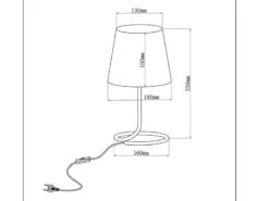 MeineWunschleuchte LED Tischleuchten 2er SET Silber Mit Stoffschirm Grau, Höhe 33cm -Bestes Beleuchtungs Geschäft led tischleuchten 2er set silber mit stoffschirm g 5