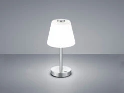 Trio Leuchten LED Touch Me Tischleuchte EMERALD Nickel Matt, Glaslampenschirm In Weiss H 29cm -Bestes Beleuchtungs Geschäft led touch me tischleuchte emerald nickel matt glas 2