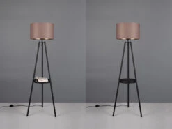 MeineWunschleuchte LED Tripod Stehleuchte Mit Stoffschirm In Taupe/Gold & Ablagetisch, H 152cm 16 MeineWunschleuchte LED Tripod Stehleuchte Mit Stoffschirm In Taupe/Gold & Ablagetisch, H 152cm -Bestes Beleuchtungs Geschäft led tripod stehleuchte mit stoffschirm in taupe go 4