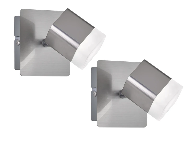 MeineWunschleuchte LED Wand- & Deckenstrahler 2er SET 1 Flammig Schwenkbar Silber Matt 10x10xcm 4 MeineWunschleuchte LED Wand- & Deckenstrahler 2er SET 1 Flammig Schwenkbar Silber Matt 10x10xcm – Bild 2