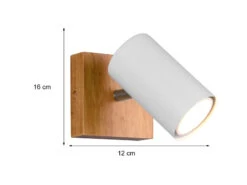 MeineWunschleuchte LED Wand- & Deckenstrahler Weiß Mit Holz 1-flammig Spot Schwenkbar -Bestes Beleuchtungs Geschäft led wand deckenstrahler weiss mit holz 1 flammig s 3