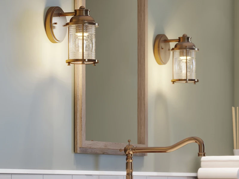 MeineWunschleuchte LED Wandlaterne In Messing Für Badezimmer & Wohnraum, Höhe 21cm 6 MeineWunschleuchte LED Wandlaterne In Messing Für Badezimmer & Wohnraum, Höhe 21cm – Bild 4