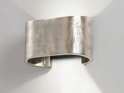 Fischer & Honsel LED Wandleuchte COG Silber Antik, Halbrund Up And Down, 20cm Breit