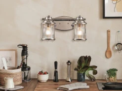 MeineWunschleuchte LED Wandleuchte In Chrom Für Badezimmer & Wohnraum, 2-flammig Breite 36cm -Bestes Beleuchtungs Geschäft led wandleuchte in chrom fuer badezimmer wohnraum 1 12