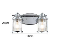 MeineWunschleuchte LED Wandleuchte In Chrom Für Badezimmer & Wohnraum, 2-flammig Breite 36cm -Bestes Beleuchtungs Geschäft led wandleuchte in chrom fuer badezimmer wohnraum 1 17