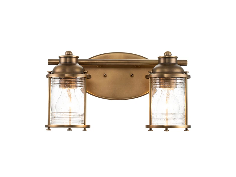 MeineWunschleuchte LED Wandleuchte In Messing Für Badezimmer & Wohnraum, 2-flammig Breite 36cm 4 MeineWunschleuchte LED Wandleuchte In Messing Für Badezimmer & Wohnraum, 2-flammig Breite 36cm – Bild 2