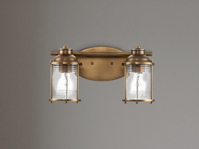 MeineWunschleuchte LED Wandleuchte In Messing Für Badezimmer & Wohnraum, 2-flammig Breite 36cm 5 MeineWunschleuchte LED Wandleuchte In Messing Für Badezimmer & Wohnraum, 2-flammig Breite 36cm – Bild 3